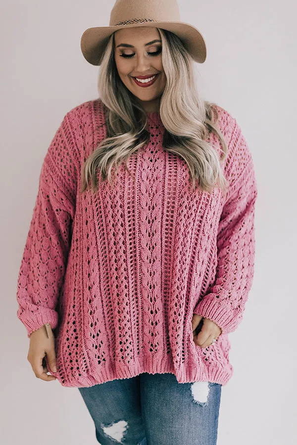 Season Of Snuggles Tunic Sweater in Pink Curves