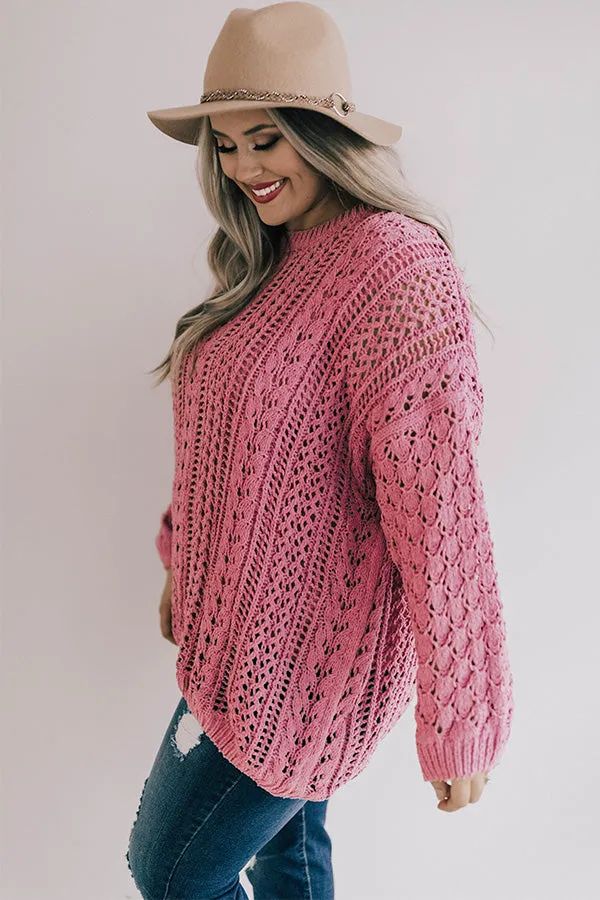 Season Of Snuggles Tunic Sweater in Pink Curves
