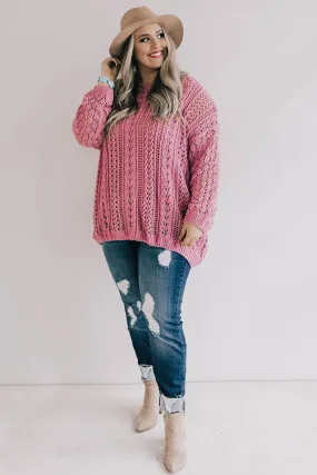 Season Of Snuggles Tunic Sweater in Pink Curves
