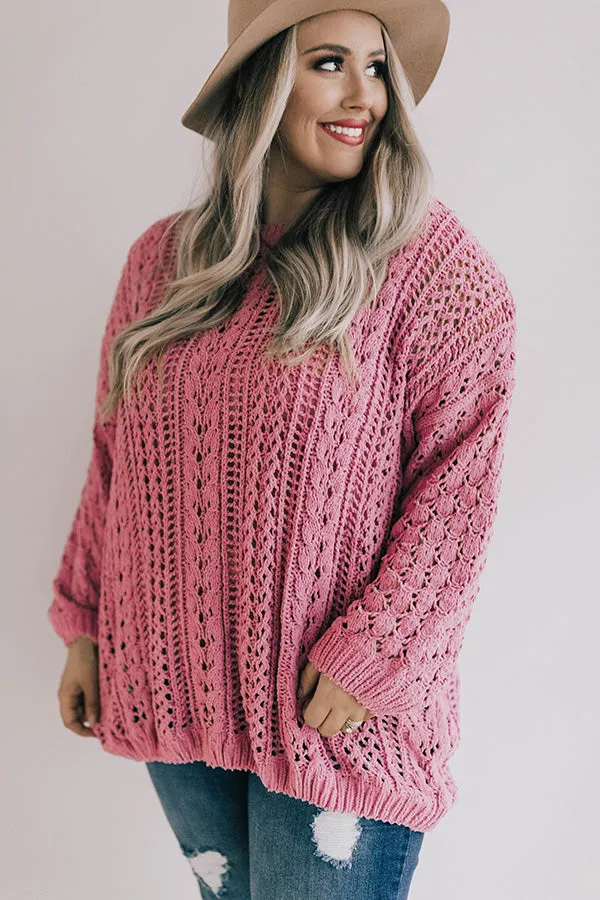 Season Of Snuggles Tunic Sweater in Pink Curves