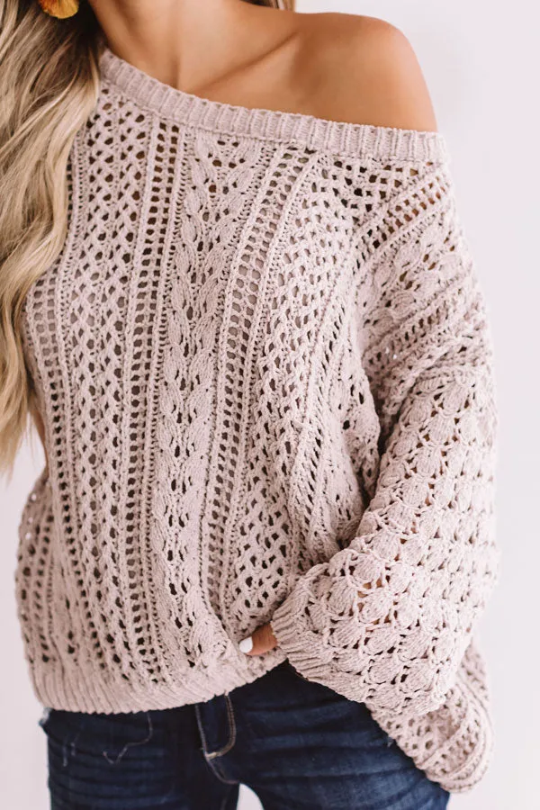 Season Of Snuggles Tunic Sweater in Warm Taupe