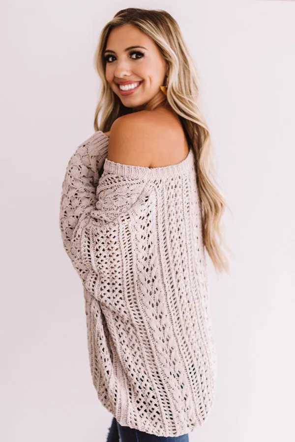 Season Of Snuggles Tunic Sweater in Warm Taupe