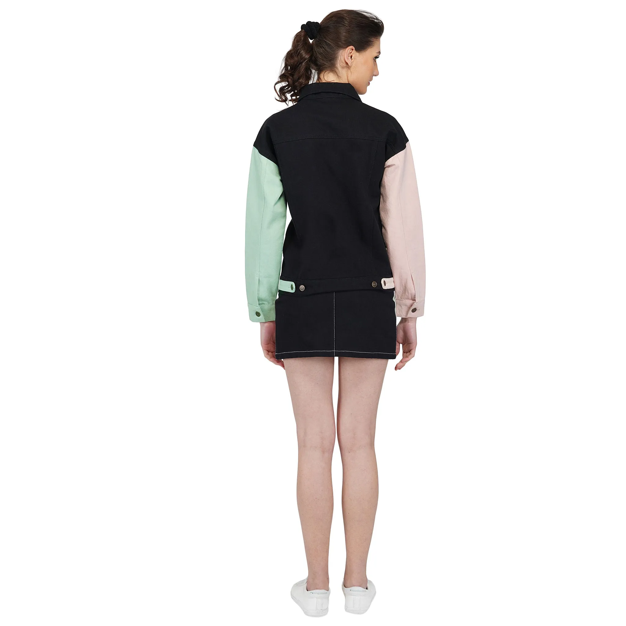 SLAY. Women's Colorblock Denim Skirt