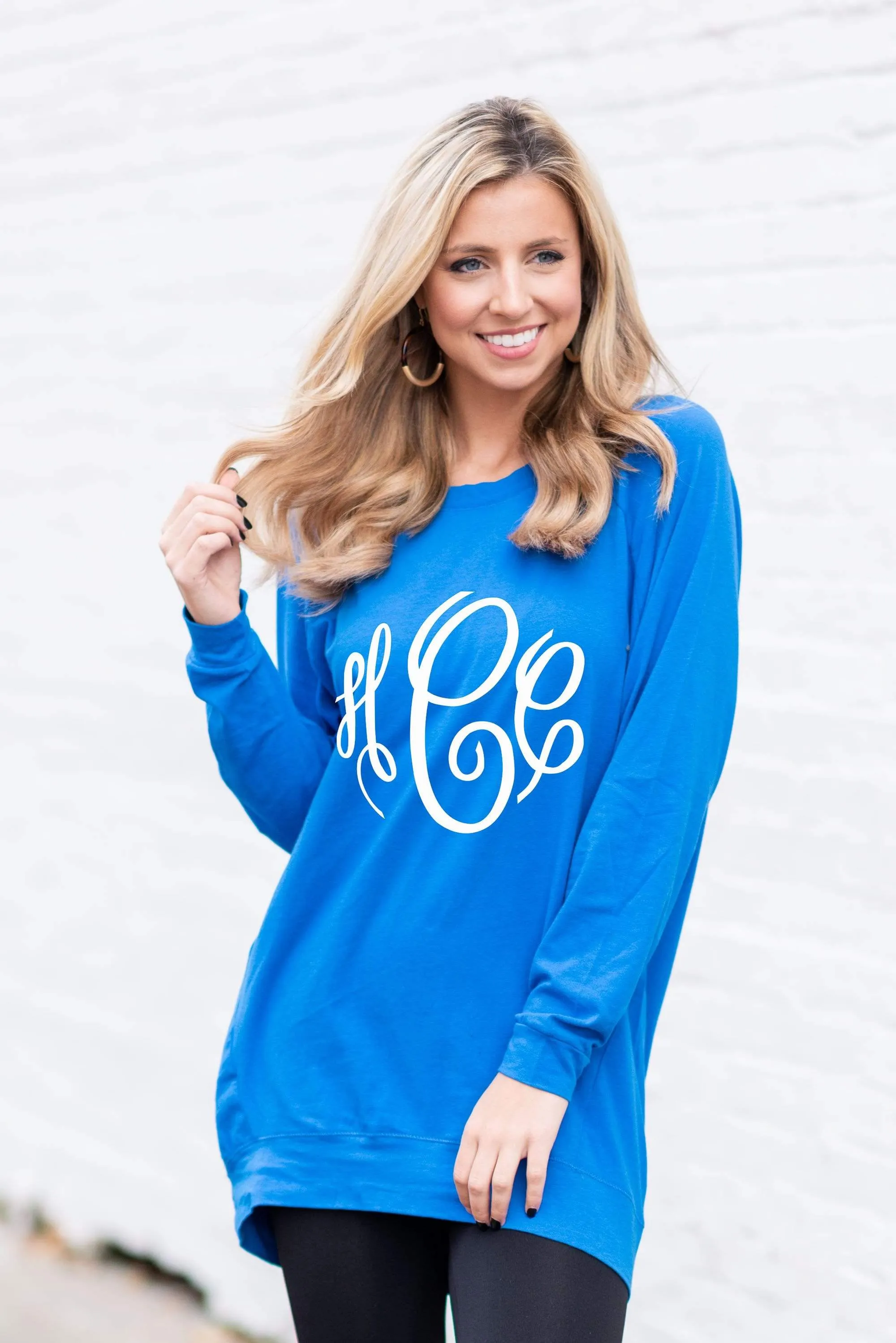 Slouchy Dolman Cobalt Blue Long Sleeve Tunic