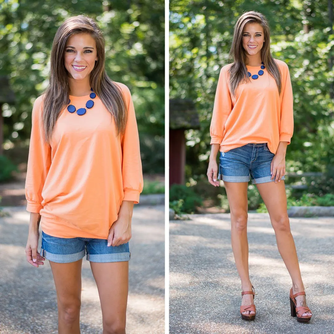 Slouchy Dolman Orange Tunic