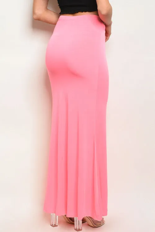 Strappy Neon Pink Maxi Skirt