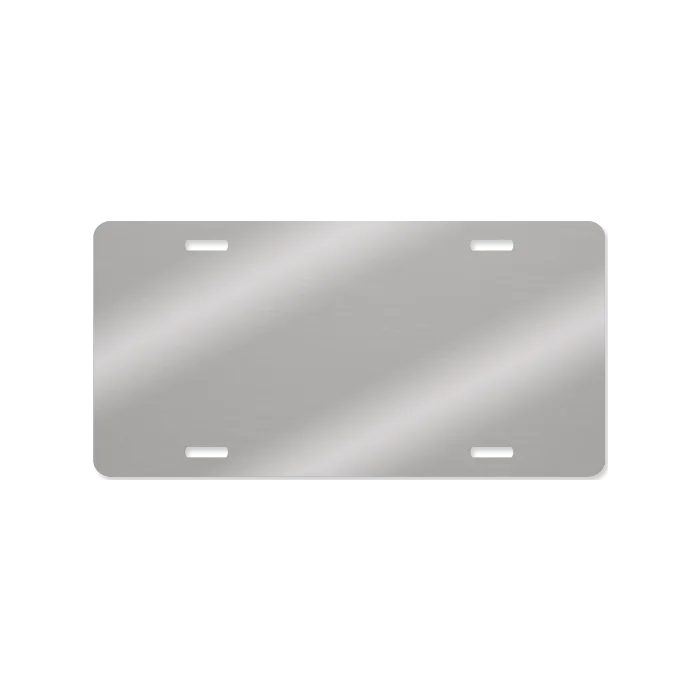 SUBLIMATION BRUSHED SILVER 6" X 12" .045" ALUMINUM LICENSE PLATE