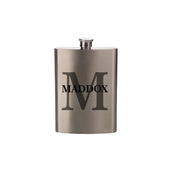 SUBLIMATION SILVER 8OZ STAINLESS STEEL FLASK