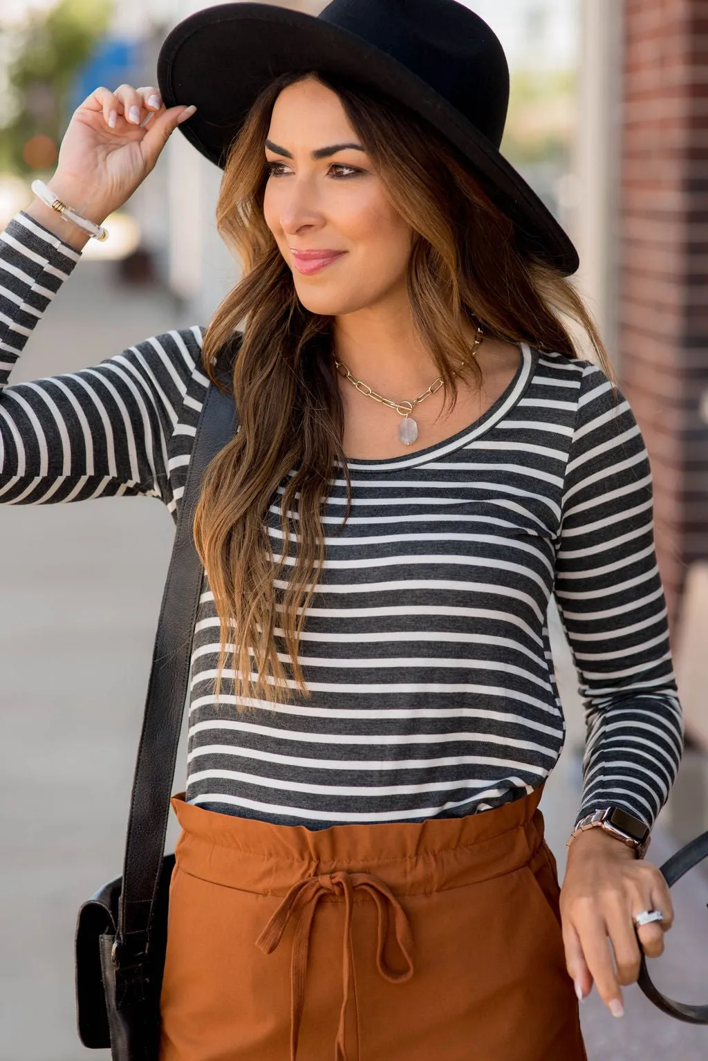 Thin Striped Long Sleeve Tee