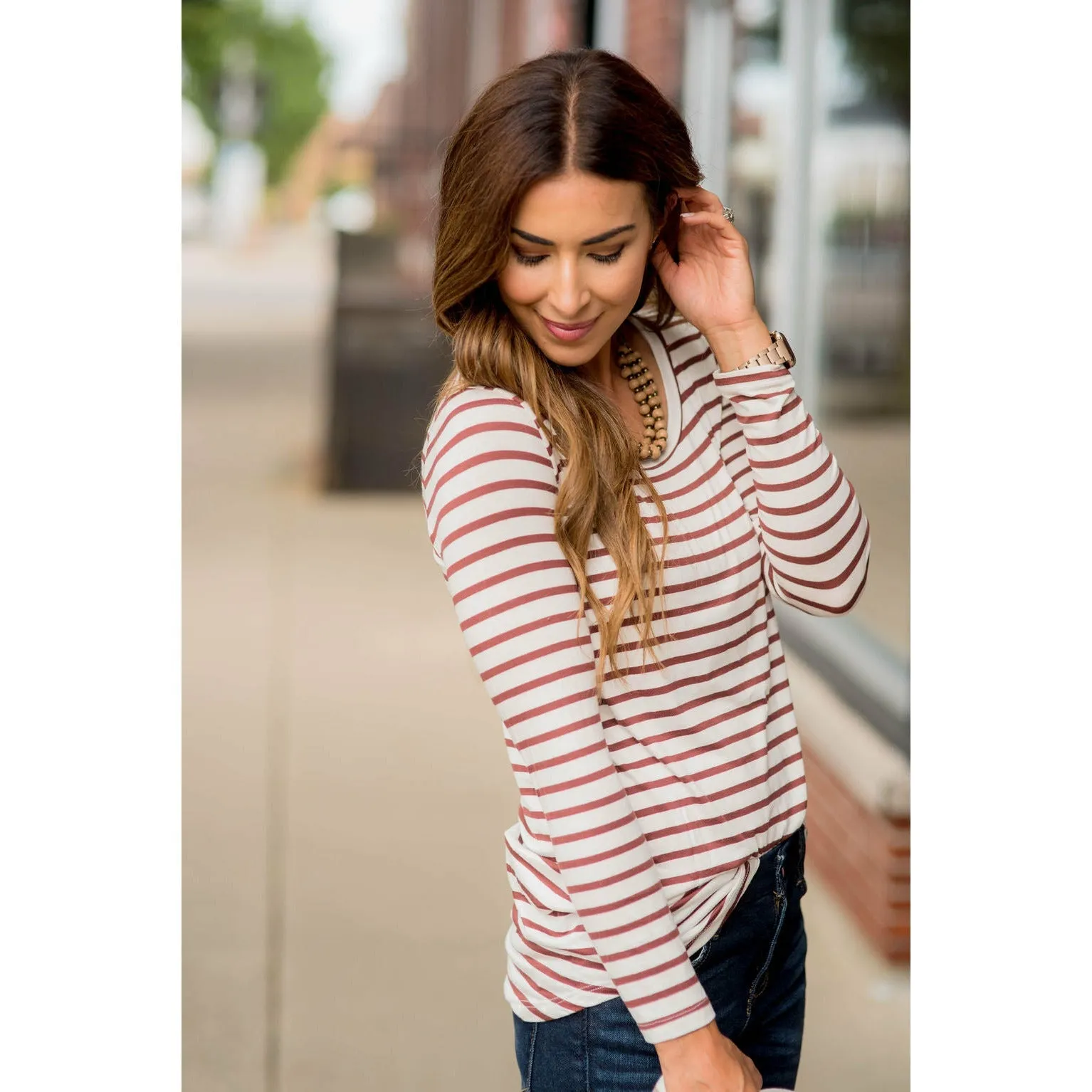 Thin Striped Long Sleeve Tee