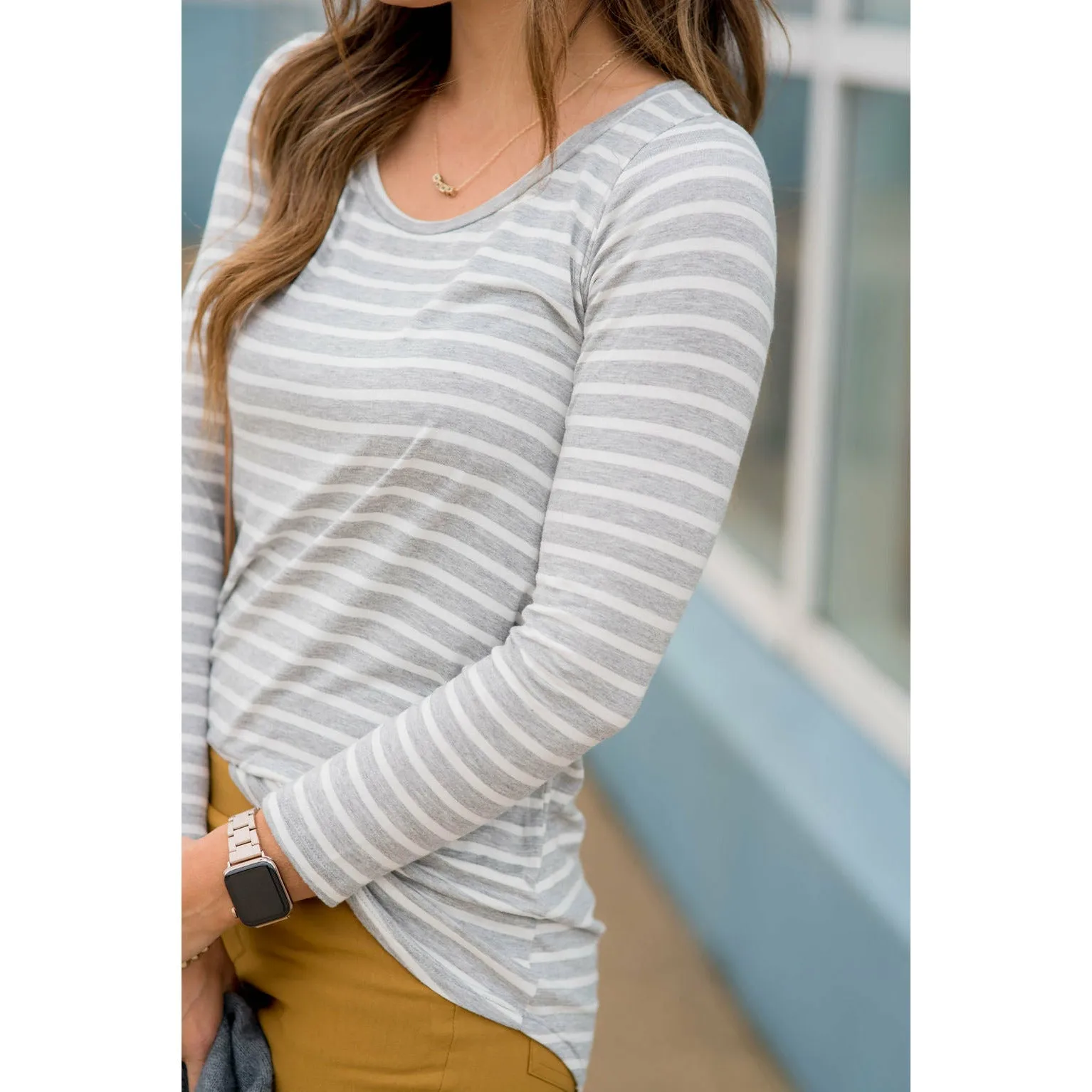 Thin Striped Long Sleeve Tee