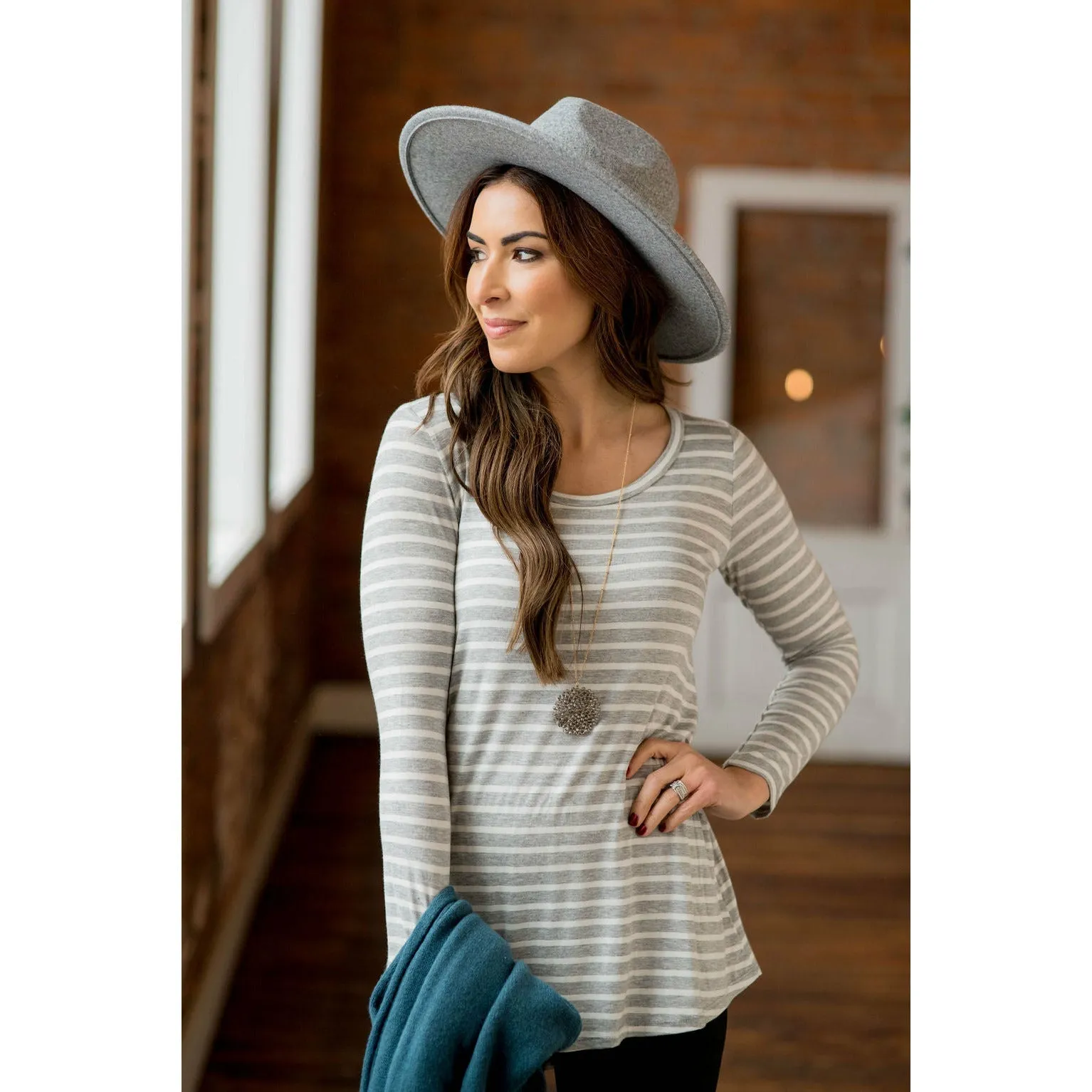 Thin Striped Long Sleeve Tee