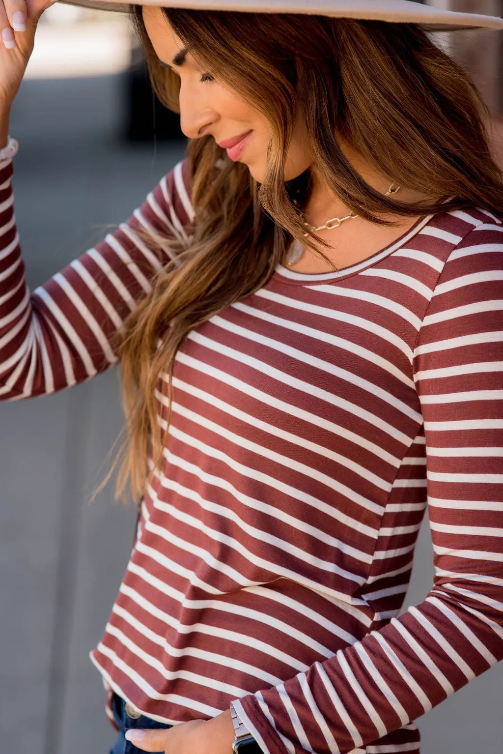 Thin Striped Long Sleeve Tee