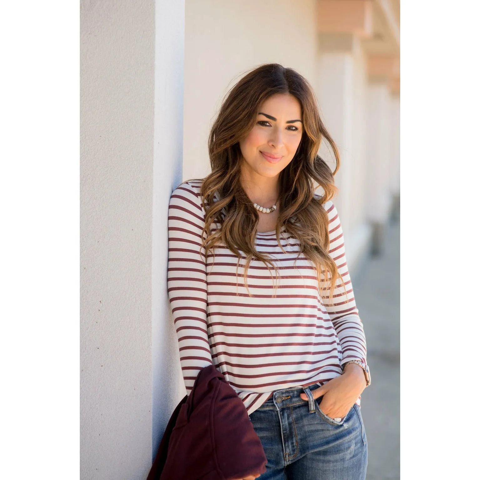 Thin Striped Long Sleeve Tee