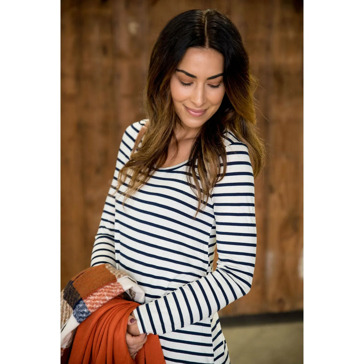 Thin Striped Long Sleeve Tee