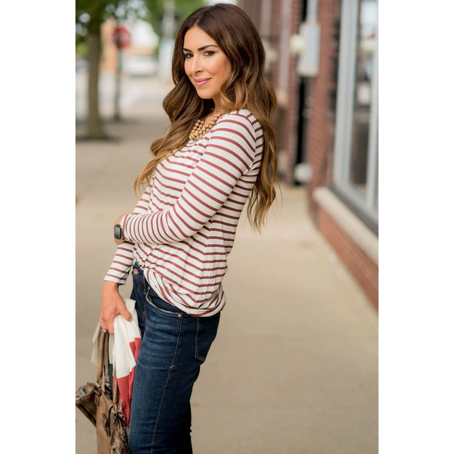 Thin Striped Long Sleeve Tee