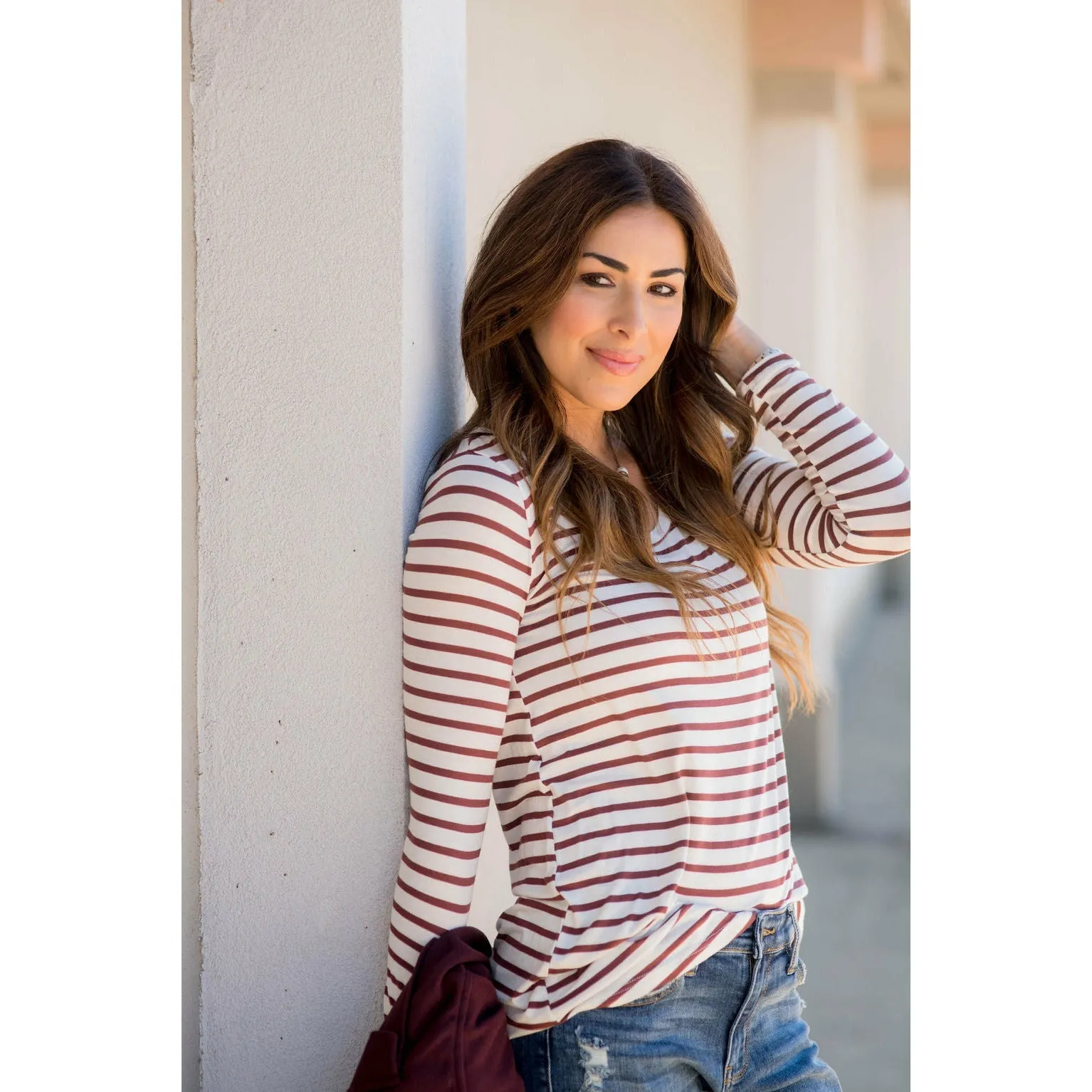 Thin Striped Long Sleeve Tee