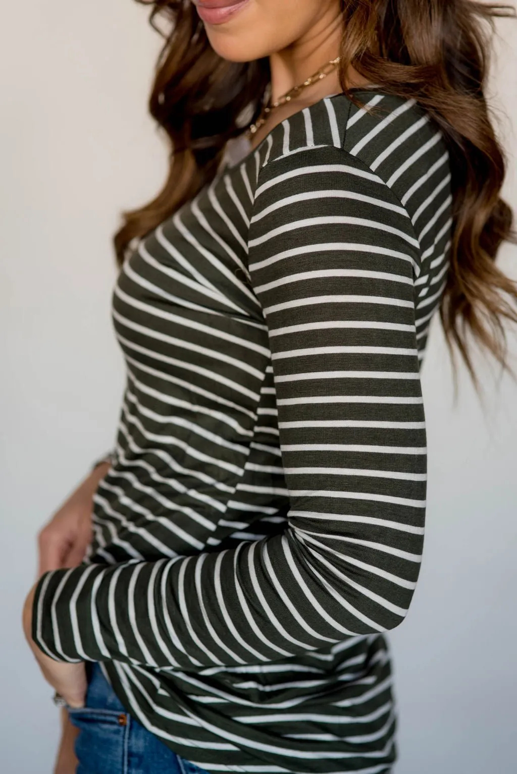 Thin Striped Long Sleeve Tee