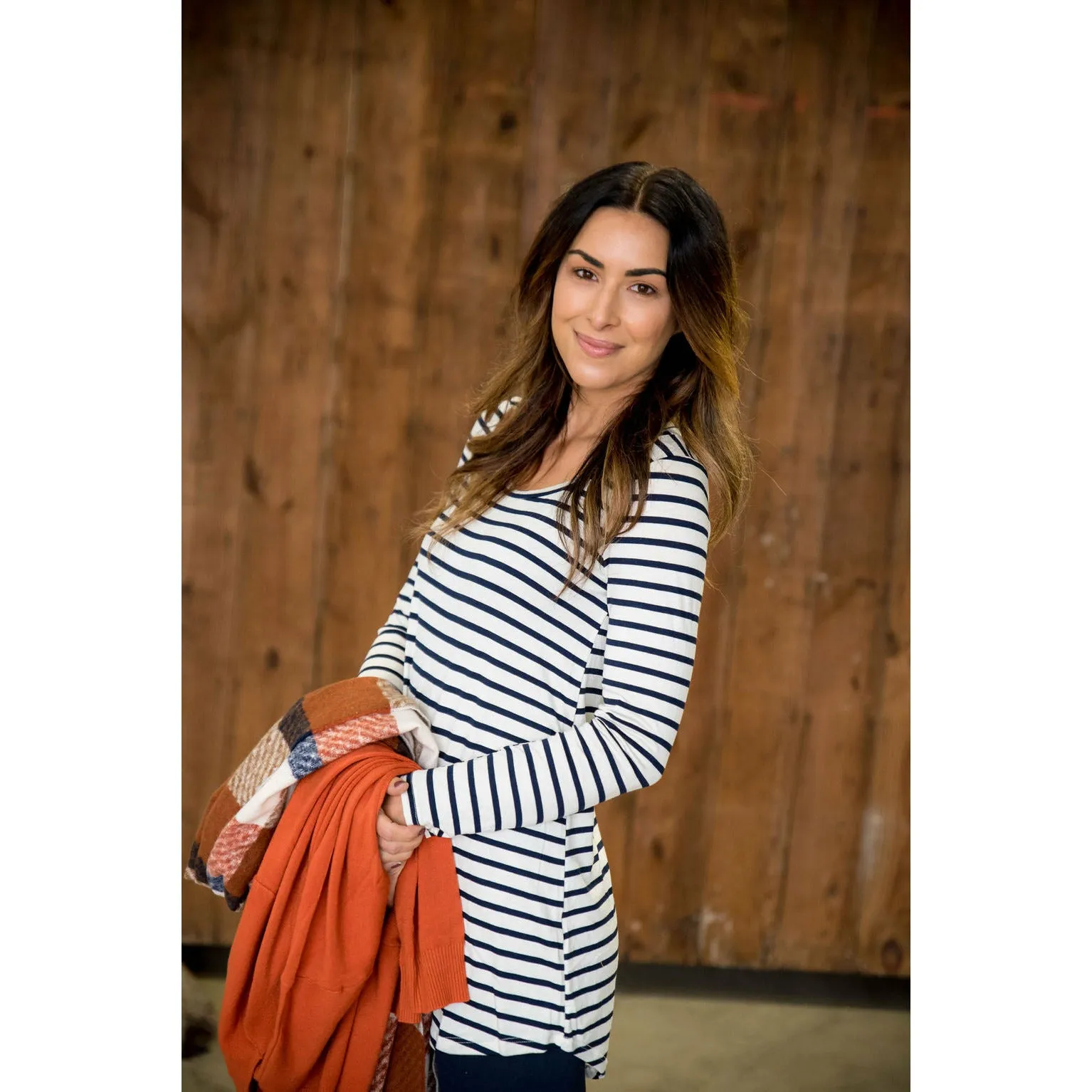 Thin Striped Long Sleeve Tee