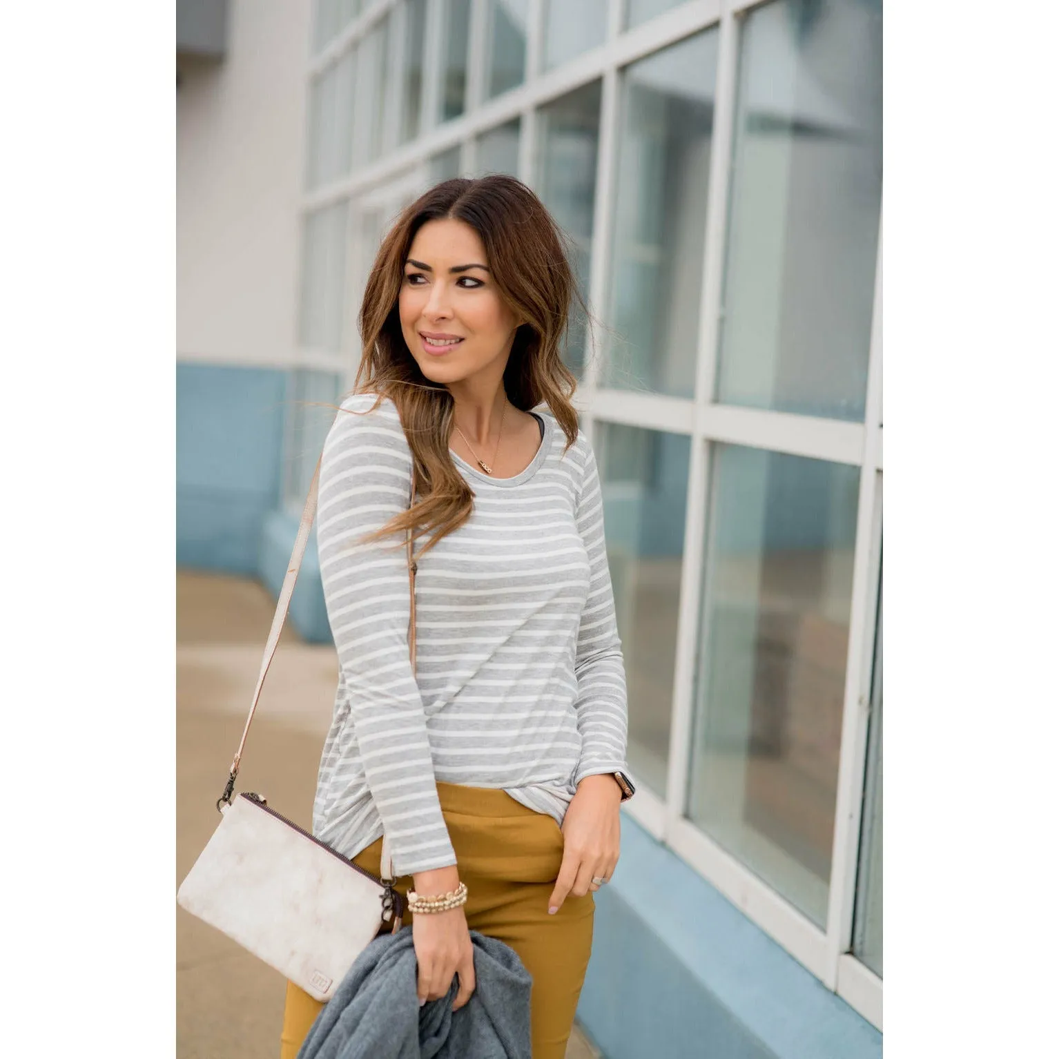 Thin Striped Long Sleeve Tee