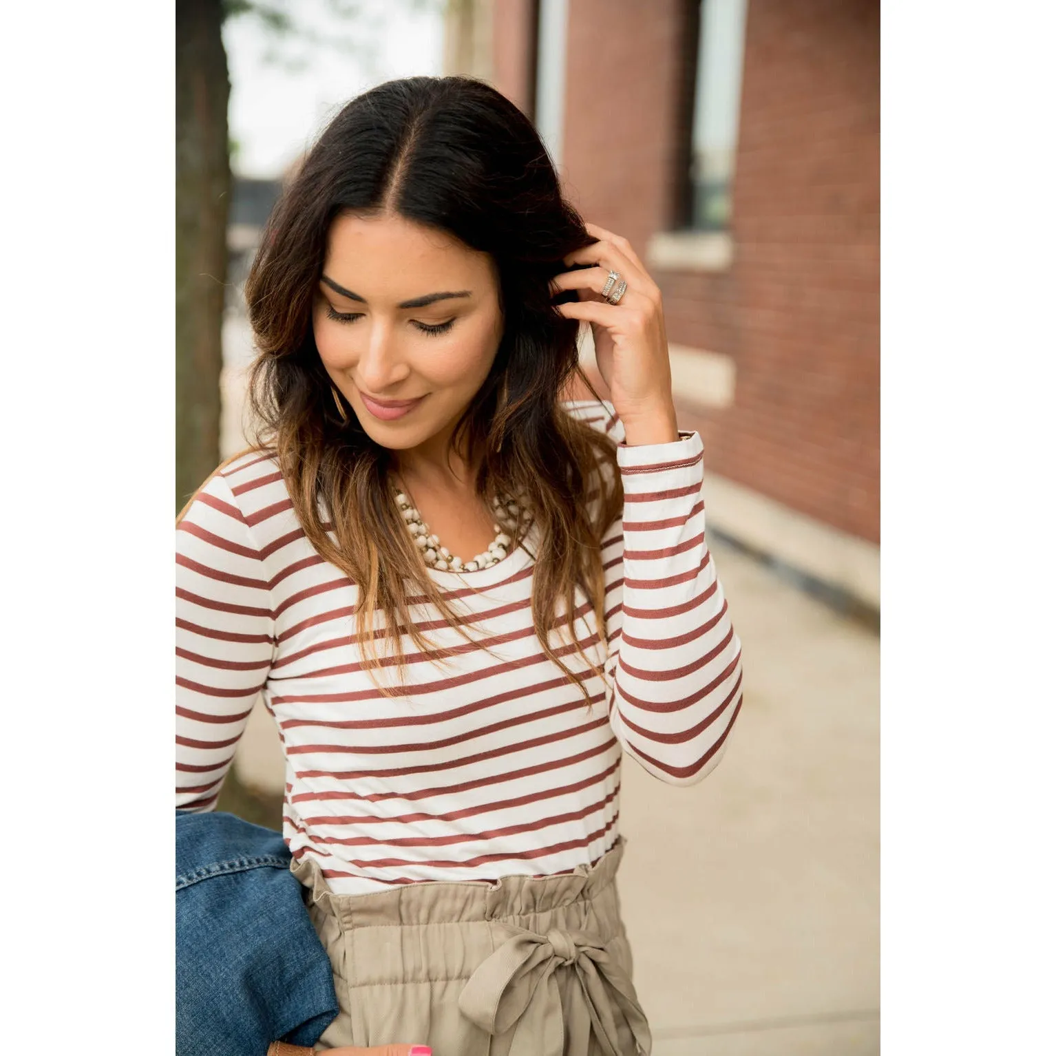 Thin Striped Long Sleeve Tee