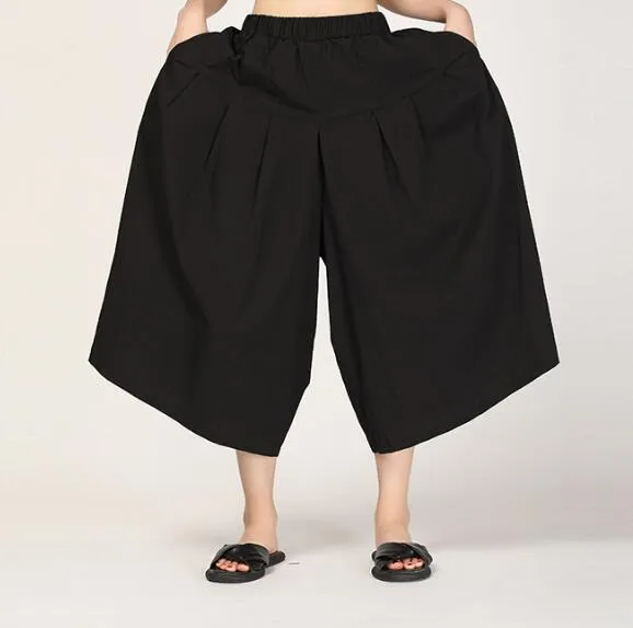 Wide Legs Black Summer Women Casual Harem Pants HD971319