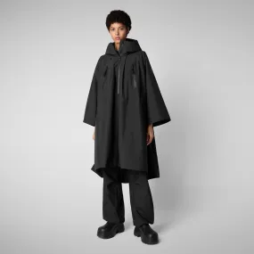 Woman's hooded cape Kira in black