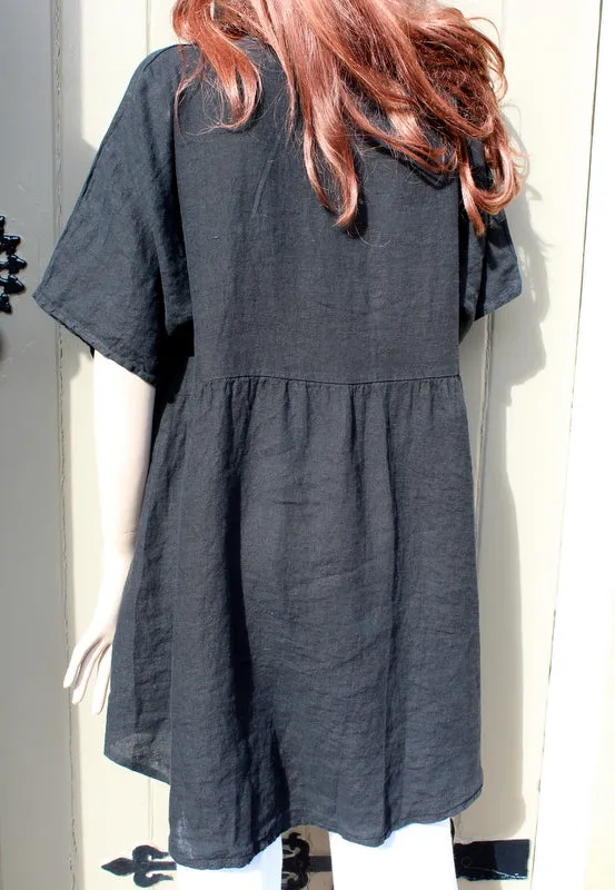 Womens Italian Linen Button-Through Long Tunic (was £36)
