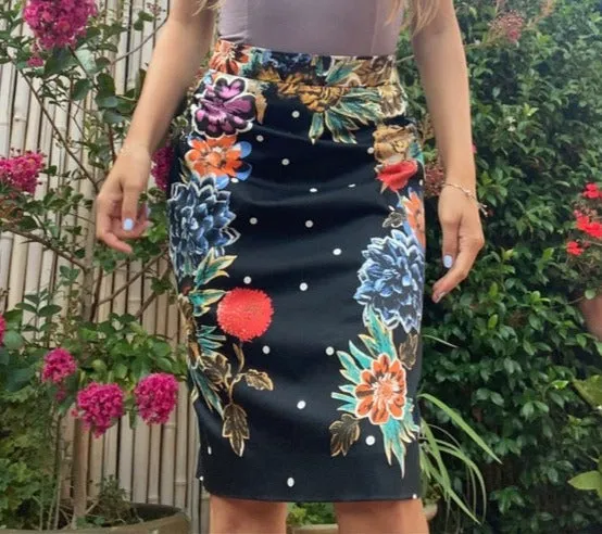 YOANA BARASCHI FLORAL PENCIL SKIRT - 8